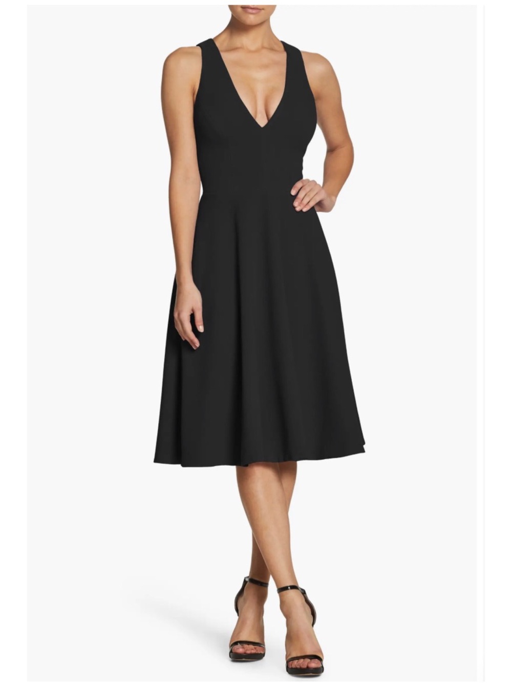 DRESS THE POPULATION Black Catalina Fit & Flare Dress Size XL